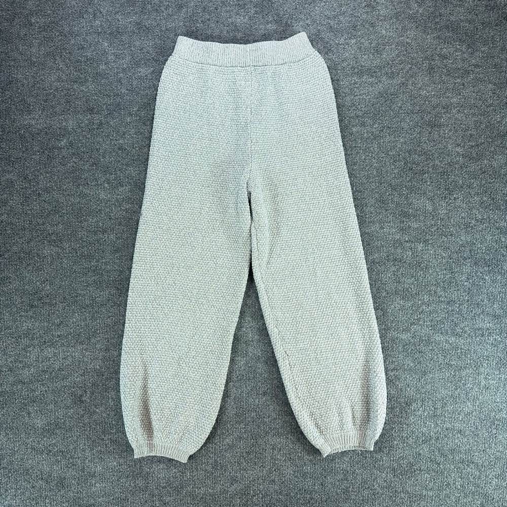 Sincerely Jules Womens Med Gray Textured Knit Jogger Lounge‎ Pants Elastic Waist